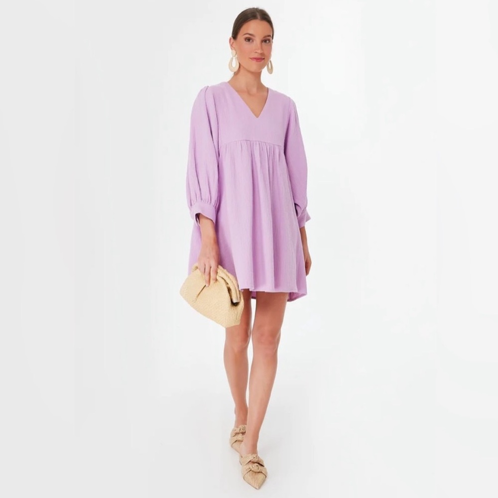 Pomander Place Lavender Gauze Millie Mini Dress